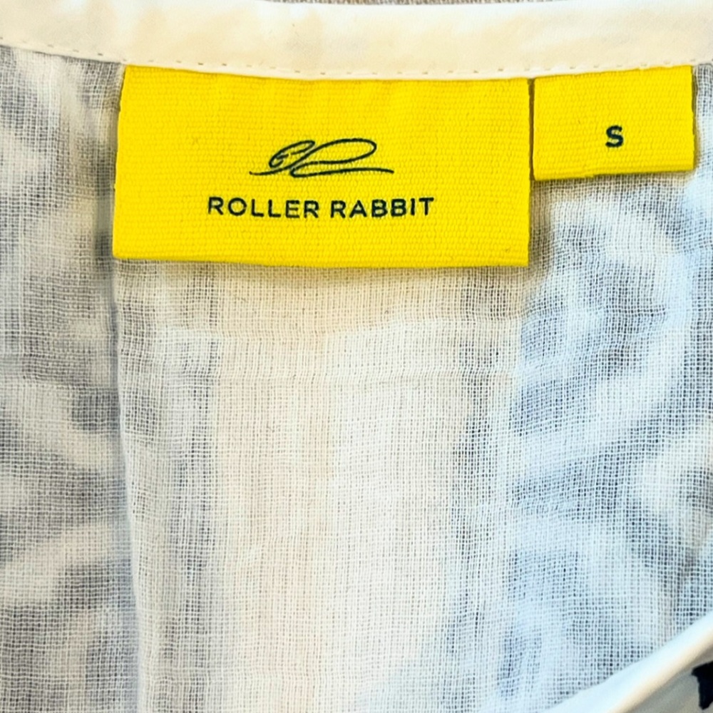 Roller Rabbit Mona Border Maricruz Dress Size Small White & Navy - Picture 8 of 11